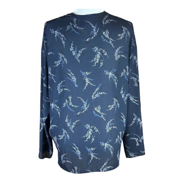 Vince Sprig Floral Print Popover Long Sleeve Blouse Size Medium 📦 - Picture 4 of 11